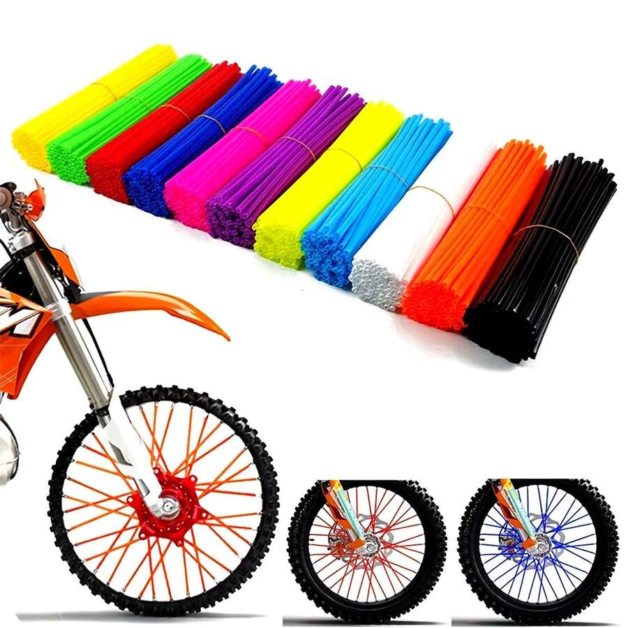 36 Pcs Motorcycle Wheel Rim Spoke Wraps, 6.7 Inches, Suitable For MX Motocross, Enduro, And Supermoto Bikes.