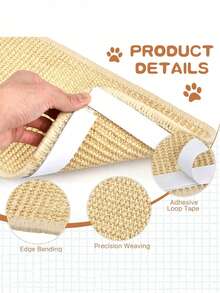 Tablero rascador de sisal duradero - Sin desorden, almohadilla rascadora de sofá, para que los gatos hagan ejercicio y se relajen - Regalo perfecto para los propietarios de gatos, protector de sofá, alfombra de juguete multifuncional para gatos, adecuada para áreas de actividad frecuente de las mascotas - Multicolor - Ver 3