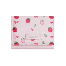 Awww So Sweet! Minimalist Ins Style Cute Sweet Short Strawberry Pink Wallet Coin Purse & Card Holder For Women Wallet Mini Wallet Purse Wallet Small Wallet Cute Wallet Wallet - Multicolor - View 11