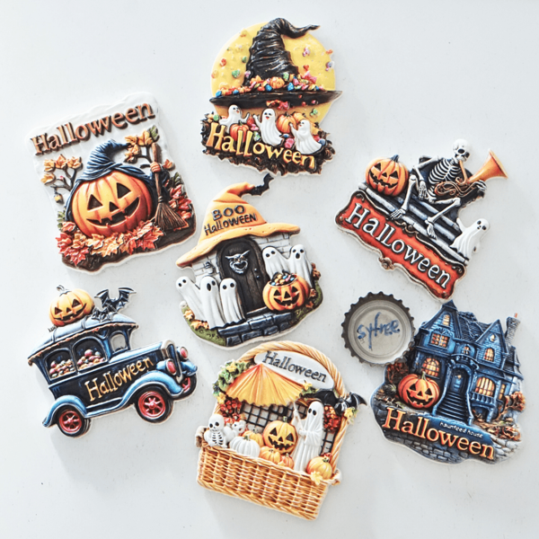 1pc Halloween Refrigerator Magnet, Halloween Souvenir, Night Refrigerator Magnet, Halloween Decoration, Funny Halloween Refrigerator Magnet, Home Decor, Halloween Gift, Photo Refrigerator Magnet