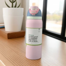 0-Walla 32oz/945ml Stainless Steel Insulated Travel Cup Double Drinking Ports Prevent Leakage, Keep Warm Or Cool, Multiple Colors Available, Energetic Hydration Without Burden, Suitable For Sports/Commuting/Daily Use - 粉色 - 查看 3
