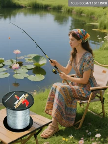 Línea de pesca trenzada de 300M/11811 pulgadas con larga distancia de tiro, línea principal, sin estiramiento, 6-100 LB