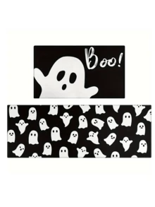 1 pezzo Decorazione da cucina per Ognissanti, design "Boo Happy Ognissanti", antiscivolo e lavabile, adatto per cucina, soggiorno, bagno e altre decorazioni per la casa, decorazione di Ognissanti - Multicolore - Visualizzare 6