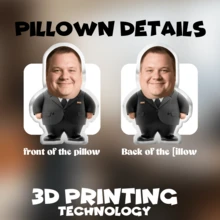 个性化面部照片枕头，适合专业，适合父亲节、母亲节、万圣节、圣诞节、平安夜、情人节、生日、个性化周年纪念日、感恩节 - 彩色 - 查看 4