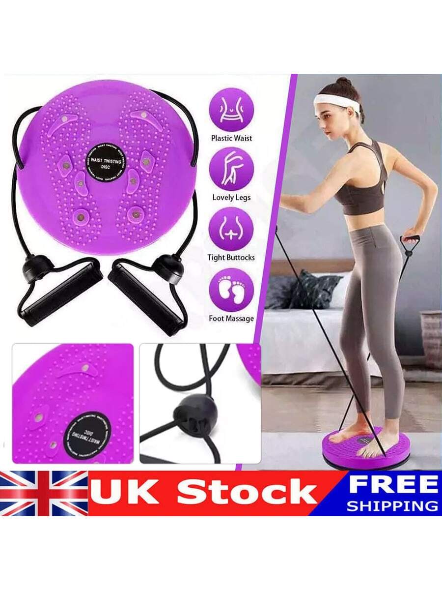 Waist Twisting Disc Body Shaping Slimming Balance Board With Rope Foot Massage - Purple - View 1