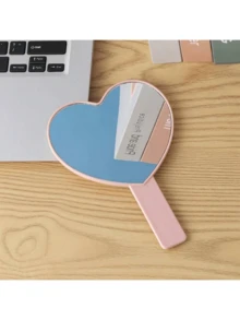 1个镶钻雕刻手持镜，水滴形，饰有闪亮水钻，ABS手柄，时尚化妆镜，公主风，适合补妆、家居装饰、返校房间装饰、学习用品 - 彩色 - 查看 15