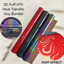 Assorted Colors 3D Puff Vinyl Heat Transfer Sheets, '25x30cm' - Easy Cut & For T-Shirts. - Multicolor - View 25