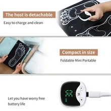 Rechargeable Portable Foot Massage Mat, Promotes Blood Circulation, Relaxes Feet, Electric Muscle Stimulation Massage Pad