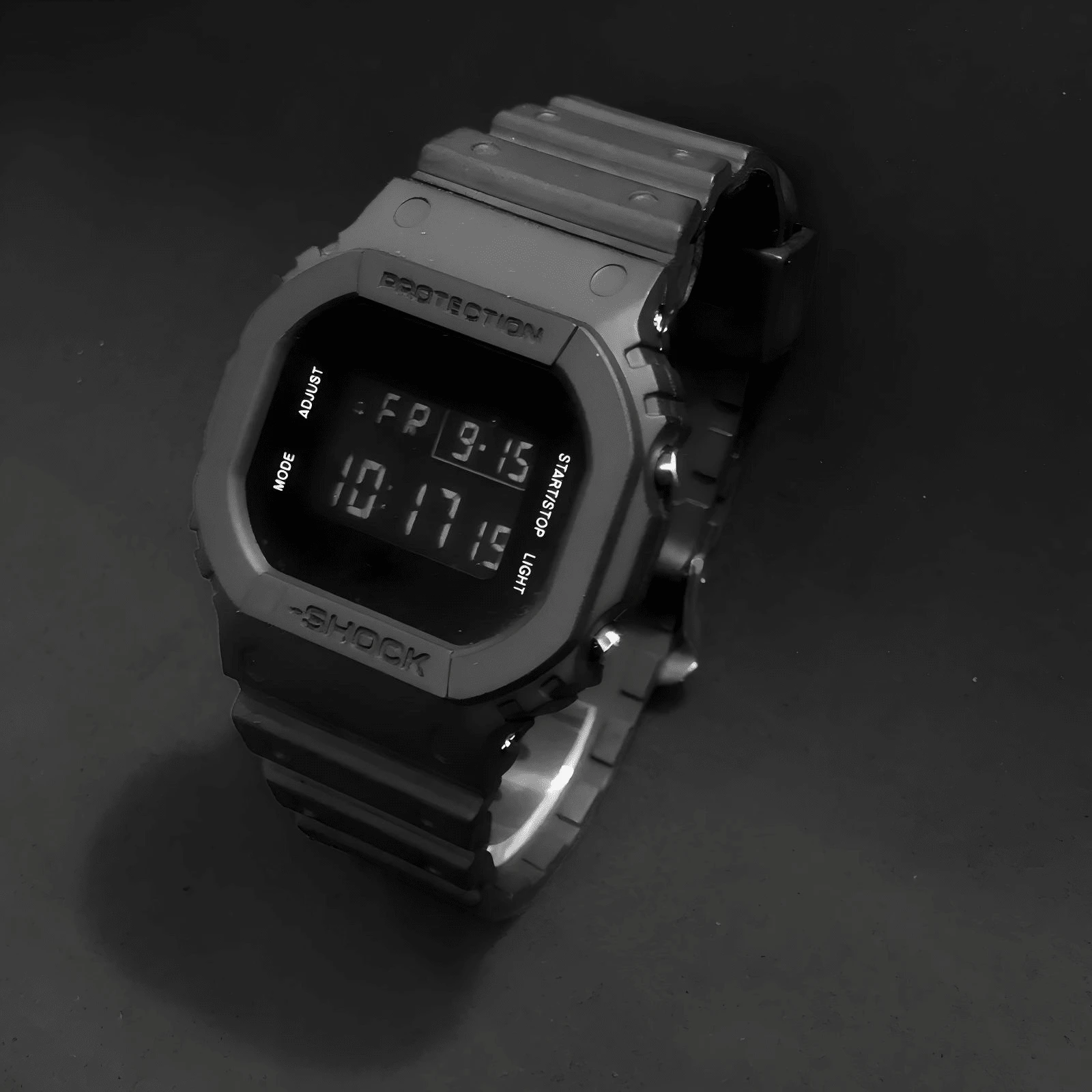 Men's Digital Watch Small Black Case Silicone Strap Multifunctional Sports Watch - 黑色 - 查看 1