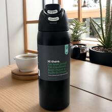 0-Walla 32oz/945ml Stainless Steel Insulated Travel Cup Double Drinking Ports Prevent Leakage, Keep Warm Or Cool, Multiple Colors Available, Energetic Hydration Without Burden, Suitable For Sports/Commuting/Daily Use - 黑色 - 查看 3