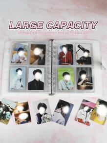 1pc Case + 25pcs 4-Grid Inner Page Photo Card Binder With 25 Sheets 4-Pocket Card Pages, 6-Ring A5 Binder Card Collection Album With 100 Card Slots For Organizing Trading Cards, Replacement Pages (Without Pictures) - Multicolor - View 4