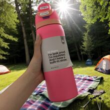 Owall'a 32oz Stainless Steel Insulated Cup, Cold Cup, Special Car Cup, Coffee Cup - Màu Hoa hồng đỏ - Xem 1