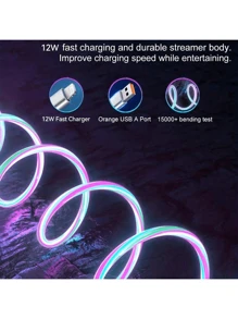 LED Glowing Fast-Charging Cable, Braided & Durable USB To Lightning, Compatible With IPhone 14/13/12/11/10 Series-Perfect For Home, Office, And Travel Use