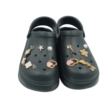 Sandalia Plataforma Chunky 6 cm Pines Bonitos Dama Mujer Chancla Ligera - Negro - Ver 7