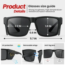 Anti-Fog Protective Goggles, Cleaning Scratch-Resistant UV400 Protective Goggles, Impact-Resistant Safety Glasses, High-Definition Anti-Fog Protective Goggles, Eye Protection For Men And Women, Can Be Used As Sunglasses - Black - View 5