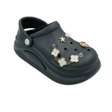 Sandalia Plataforma Chunky 6 cm Pines Bonitos Dama Mujer Chancla Ligera - Negro - Ver 4