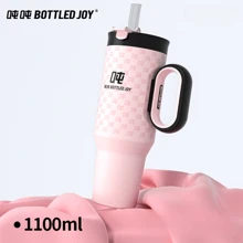 BOTTLE JOY 33oz/40oz Compatível com Grande Capacidade Portátil Garrafa Térmica de Parede Dupla a Vácuo de Aço Inoxidável, Adequado para Casa, Escritório, Atividades ao Ar Livre, Camping, Caminhada, Direção e Viagens, Caneca de Viagem Reutilizável com Tampa e Canudo, Unissex, Ideia de Presente para Dia dos Namorados e Aniversário, Inclui Escova de Limpeza para Canudo