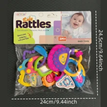 1 套婴儿摇铃玩具，全新动物造型，早教感官摇铃，新生儿必备，婴儿抓握训练，手摇摇铃玩具套装，适合日常玩耍，生日/万圣节/复活节/圣诞节礼物，适合男孩和女孩（部分颜色随机）