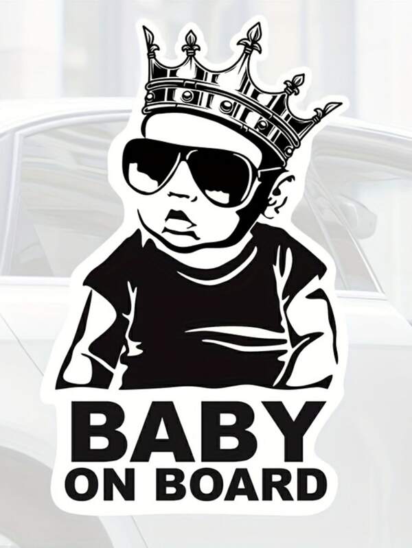 1pc Vinyl Baby On Board Car Sticker, Funny Kids Decal For Vehicle Windows, Durable And Waterproof, Easy To Apply And Remove