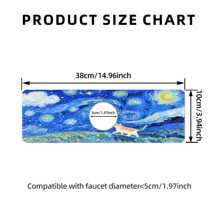 1pc Cute Cats Kitchen Sink Faucet Mat, Quick Drying Splash Guard,Absorbent Rubber,Durable Protector For Kitchen And Bathroom, Fits Faucets With Diameters Under 6cm, 14.96*5.5in,Aesthetics Design