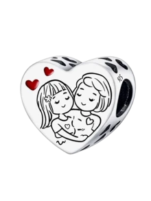 1 PC Fashionable 925 Sterling Silver Sparkling Loving Sisters Pendant Beads Charm Suitable For Bracelets DIY Women's Jewelry - Silver - View 12