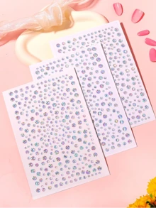 2片装3D闪亮星空水钻面部贴片，DIY音乐节派对妆容装饰，适用于头发、眼睛、面部和身体，情人节礼物套装