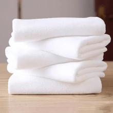 5/10pcs Simple White Face Towel, Hotel Lint-Free Towel For Bathroom, Soft Absorbent Face Towel, Bathroom Supplies For Beauty Salon Home Bathroom