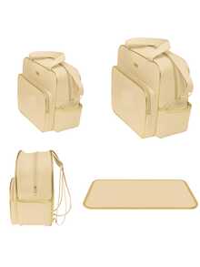4-Piece Golden Crown Style Maternity Outing Bag Kit For Baby - 米色 - 查看 4