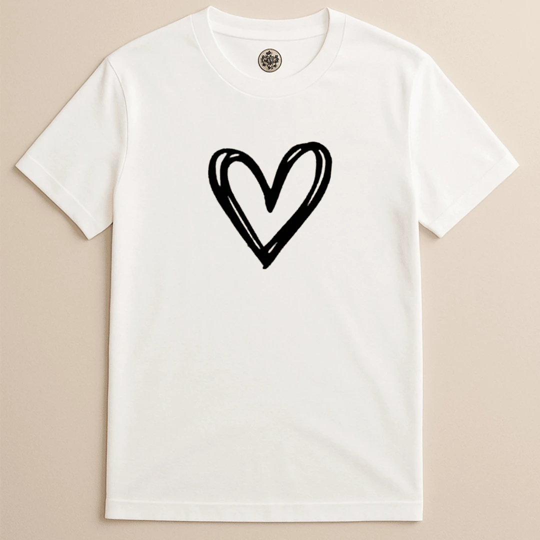 Unisex Kids Youth T-Shirt Heart Love Love Big Fashion Love - 白色 - 查看 1