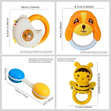 1 套婴儿摇铃玩具，全新动物造型，早教感官摇铃，新生儿必备，婴儿抓握训练，手摇摇铃玩具套装，适合日常玩耍，生日/万圣节/复活节/圣诞节礼物，适合男孩和女孩（部分颜色随机）