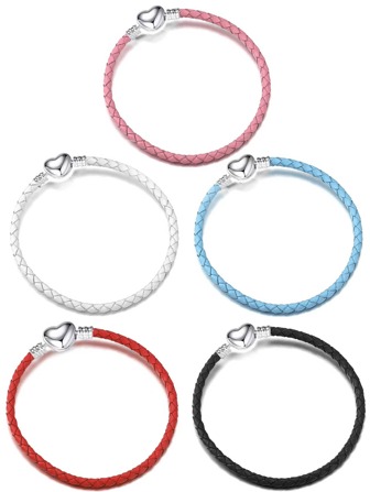 1pc Fashionable Handmade Leather Woven Heart Shaped Friendship Bracelet Foundation Chain, Perfect For Couples, Best Friends Diy Bracelet Making Valentines,Mom,Mother,Mother's Day,Gift