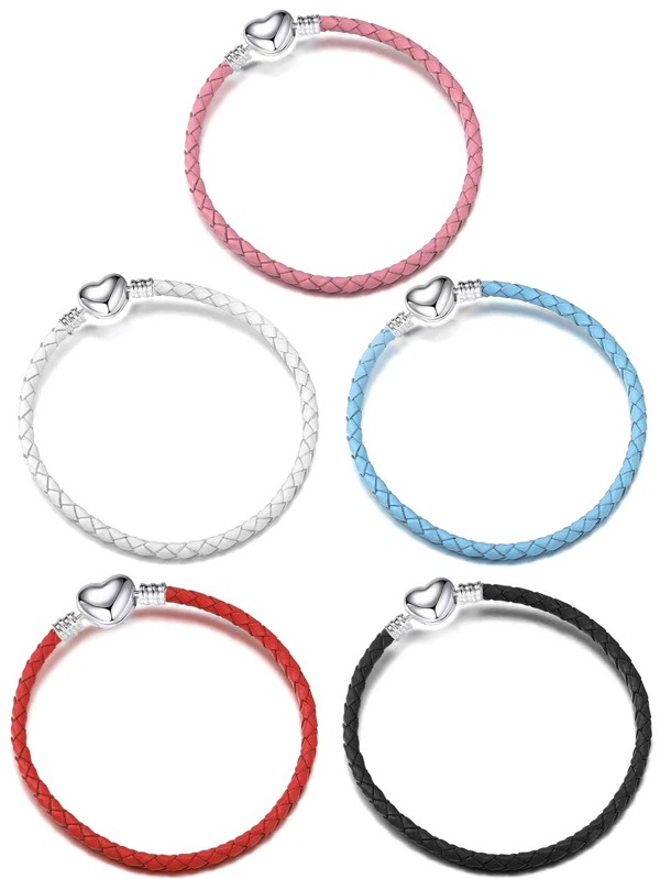 1pc Fashionable Handmade Leather Woven Heart Shaped Friendship Bracelet Foundation Chain, Perfect For Couples, Best Friends Diy Bracelet Making Valentines,Mom,Mother,Mother's Day,Gift