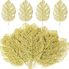 1/5/10 PIEZAS Plantas artificiales brillantes con purpurina de 38 cm, decoraciones y adornos para árbol de Navidad para festival, boda, fiesta, hogar, interior, mesa de comedor, habitación, decoración de dormitorio, regalo, corona, accesorios de decoración de ratán DIY, decoración de árbol de Navidad y plantas de Navidad