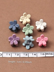 30pcs Random Color Mini Flower Hair Clips - Multicolor - View 4
