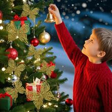 1/6/12PCS Artificial 15cm Plants With Fake Butterfly Pendant ,Sparkling Glitter Christmas Decorations For Festival Wedding Party Home Indoor Dining Table, Room,Bedroom Decoration, Gift, Wreath, Rattan Diy Decoration Accessories,Christmas Tree And Christmas Plant Decor Home Decor