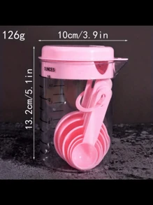 1 套量杯和量勺、塑料刻度粉勺、烘焙量勺、厨房烘焙工具套装 - 彩色 - 查看 8