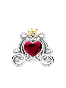 1 PC Fashionable 925 Sterling Silver Red Love Zirconia Double Ring Beads Pendant Beads Pendant Ball Suitable For Bracelets DIY Women's Jewelry