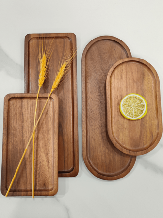 1pc Acacia Wood Tray, Long Oval, Wooden Tray, Beauty Display Tray, Perfume Tray, Bathroom Tray, Cutlery Wood Tray, Cake Tray, Kitchen Tray, Birthday Display Stand, Garden Tray, Cupcake Tray, Suitable For Birthday, Easter, Recent Bestsellers, Table Decorations, Suitable For Desserts, Cakes, Breading, Perfumes, Jewelry, Bath Goods, Cosmetics,For Holiday Beach, Bathroom Collection, Bedroom Collection, Large Capacity