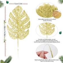 1/5/10 PIEZAS Plantas artificiales brillantes con purpurina de 38 cm, decoraciones y adornos para árbol de Navidad para festival, boda, fiesta, hogar, interior, mesa de comedor, habitación, decoración de dormitorio, regalo, corona, accesorios de decoración de ratán DIY, decoración de árbol de Navidad y plantas de Navidad