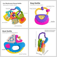 1 套婴儿摇铃玩具，全新动物造型，早教感官摇铃，新生儿必备，婴儿抓握训练，手摇摇铃玩具套装，适合日常玩耍，生日/万圣节/复活节/圣诞节礼物，适合男孩和女孩（部分颜色随机）