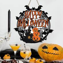 Halloween Indoor Decor Decorations Warm Halloween Decorations For Bedrooms, Halloween Pumpkin Door Sign Decorations, Halloween Pumpkin Decorations Can Hanging Various Indoor And Outdoor Occasions Home Decor Room Decor - Multicolor - View 3
