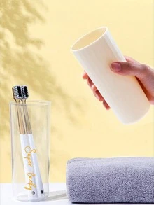 1 Pieza, Personalizado de una pieza, Transferencia estándar de cristal, Caja de regalo para almacenamiento de cepillo de dientes de pareja para viajes / Cepillo de dientes portátil / Caja creativa para enjuague bucal y cepillo de dientes / Conjunto de vaso y taza de cepillo de dientes para viajes / Un paquete / Compacto / Fácil de transportar / Uso diario / Viajes de negocios / Deportes / Fitness / Playa / Embarque - Caqui - Ver 8