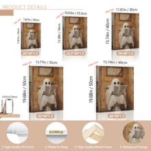 1 件马桶上的鬼魂印刷品 | 有趣的万圣节浴室装饰 | 复古万圣节墙壁艺术 | 可爱的鬼魂海报 | 万圣节装饰 | 万圣节海报 | 带框或不带框，房间装饰，家居装饰，大学宿舍公寓装饰，酒店、家庭、客厅、卧室、浴室和办公室墙壁装饰的礼物 - 彩色 - 查看 10