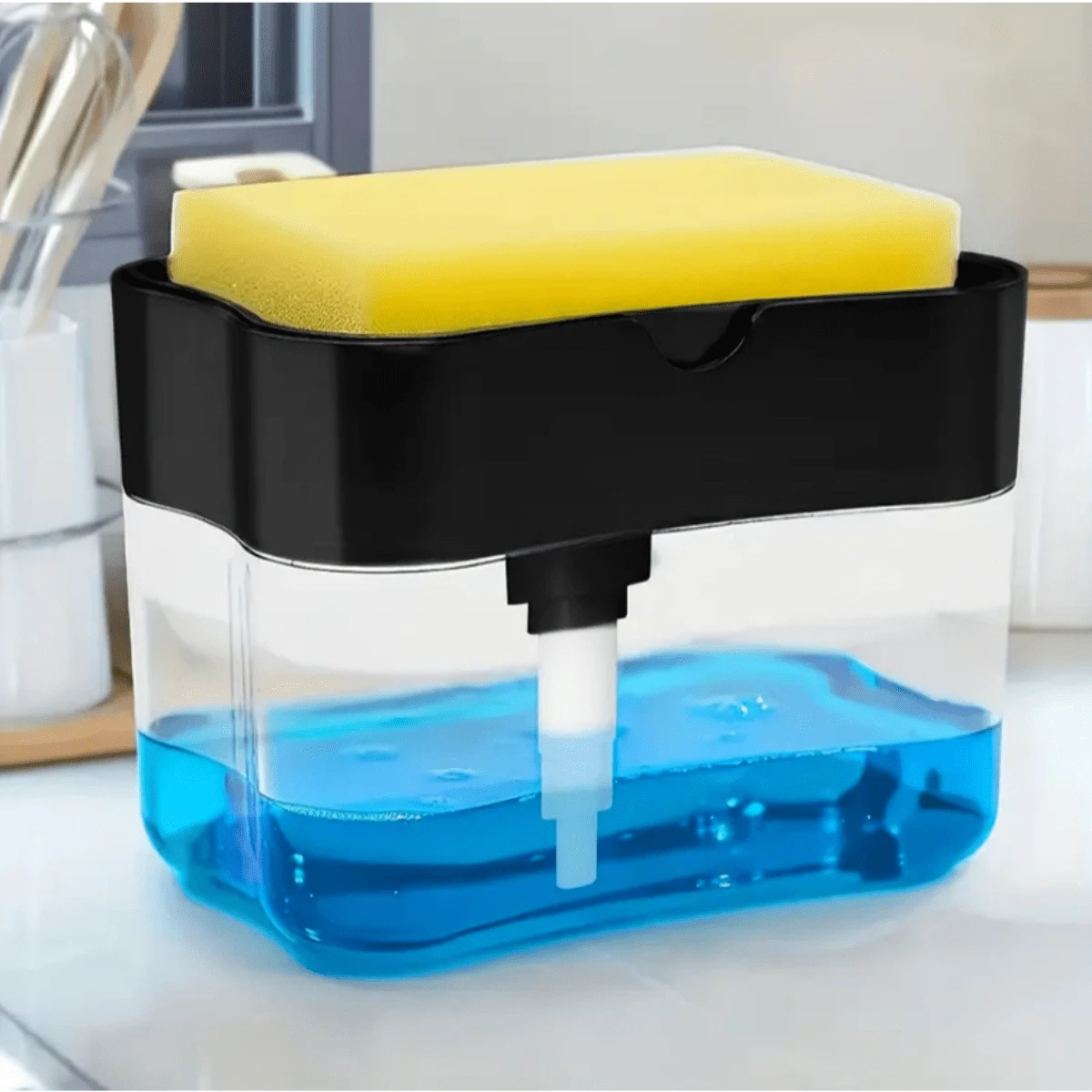 Detergent Holder With Dispenser + Sponge Included 600ml - 黑色 - 查看 1
