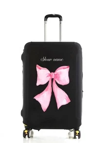 1 Piece, 定制拉杆箱套, 独特, 轻便, 旅行, 行李箱防尘, 弹力, 印花, 图片, 加厚, 一件定制, 大容量, 轻便, 可爱, 时尚, 个性化, 旅行, 旅行必需品, 旅行必需品, 纯色, 大, 中, 小, 商务旅行 - 黑色 - 查看 6