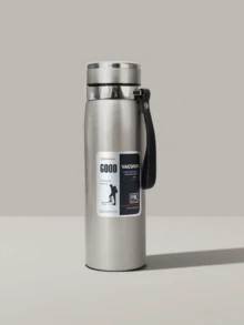 1升/33.81盎司保温水瓶，保温/保冷，适用于水、茶、咖啡，真空不锈钢材质，也可作水杯使用，开学季必备