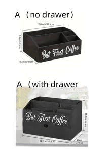 1 pieza Organizador de barra de café de madera rústica, soporte para cápsulas de café de encimera, caja de almacenamiento de sobremesa para café y condimentos de té, accesorio de granja para café, decoración de bar, organización y almacenamiento del hogar, decoración de habitación