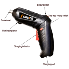 47 PIEZAS Destornillador eléctrico multifuncional, juego de minitaladro eléctrico, regalo de manguera y varios tipos de tornillos, cabezal de batería, interruptor de rotación positivo y reversible, herramientas de reparación del hogar, fácil de transportar, herramienta perfecta para manitas y mecánicos - Negro - Ver 5