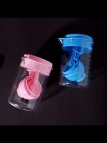 1 套量杯和量勺、塑料刻度粉勺、烘焙量勺、厨房烘焙工具套装 - 彩色 - 查看 3