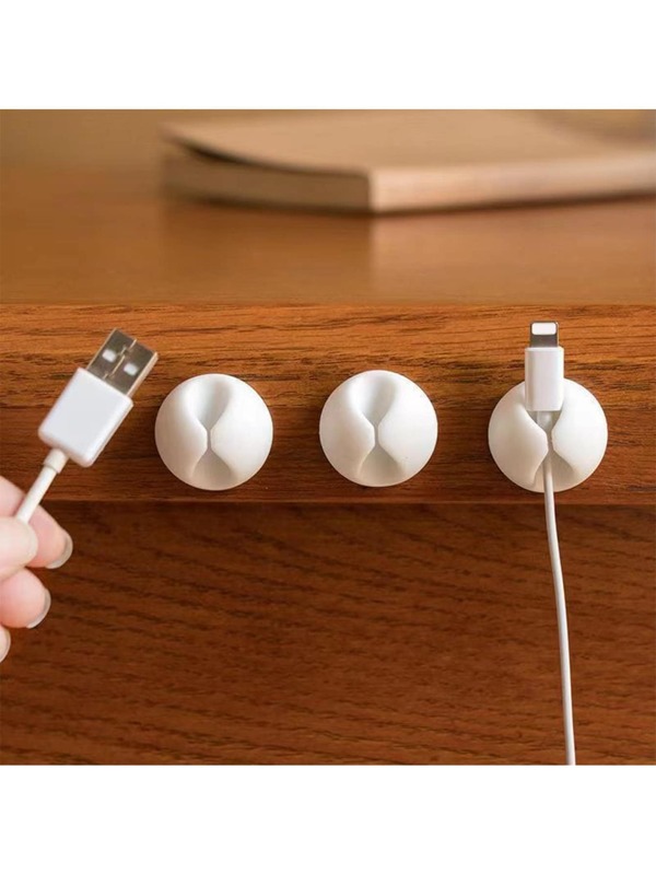 2 piezas Organizador de cables de escritorio para gestión de cables de datos/auriculares/carga, soporte de cables de mesita de noche, de vuelta a la escuela para oficina, dormitorio y uso doméstico